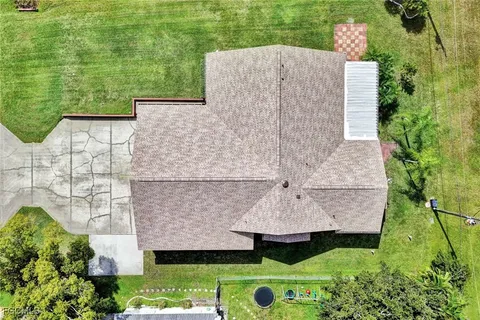 an aerial view of a house