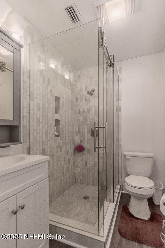 14443 Stacey Road Jacksonville, FL 32250 - Photo 20 of 31 a bathroom with a shower a toilet and a sink