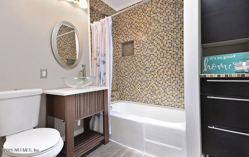 14443 Stacey Road Jacksonville, FL 32250 - Photo 24 of 31 a bathroom with a toilet a sink and a bathtub