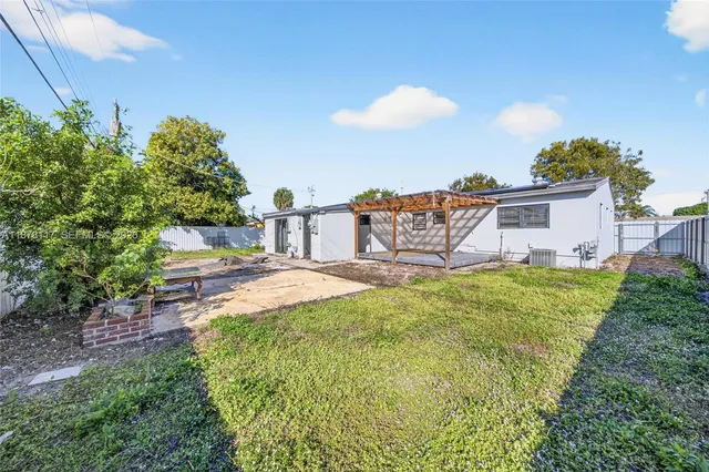 a view of a swimming pool with a garden