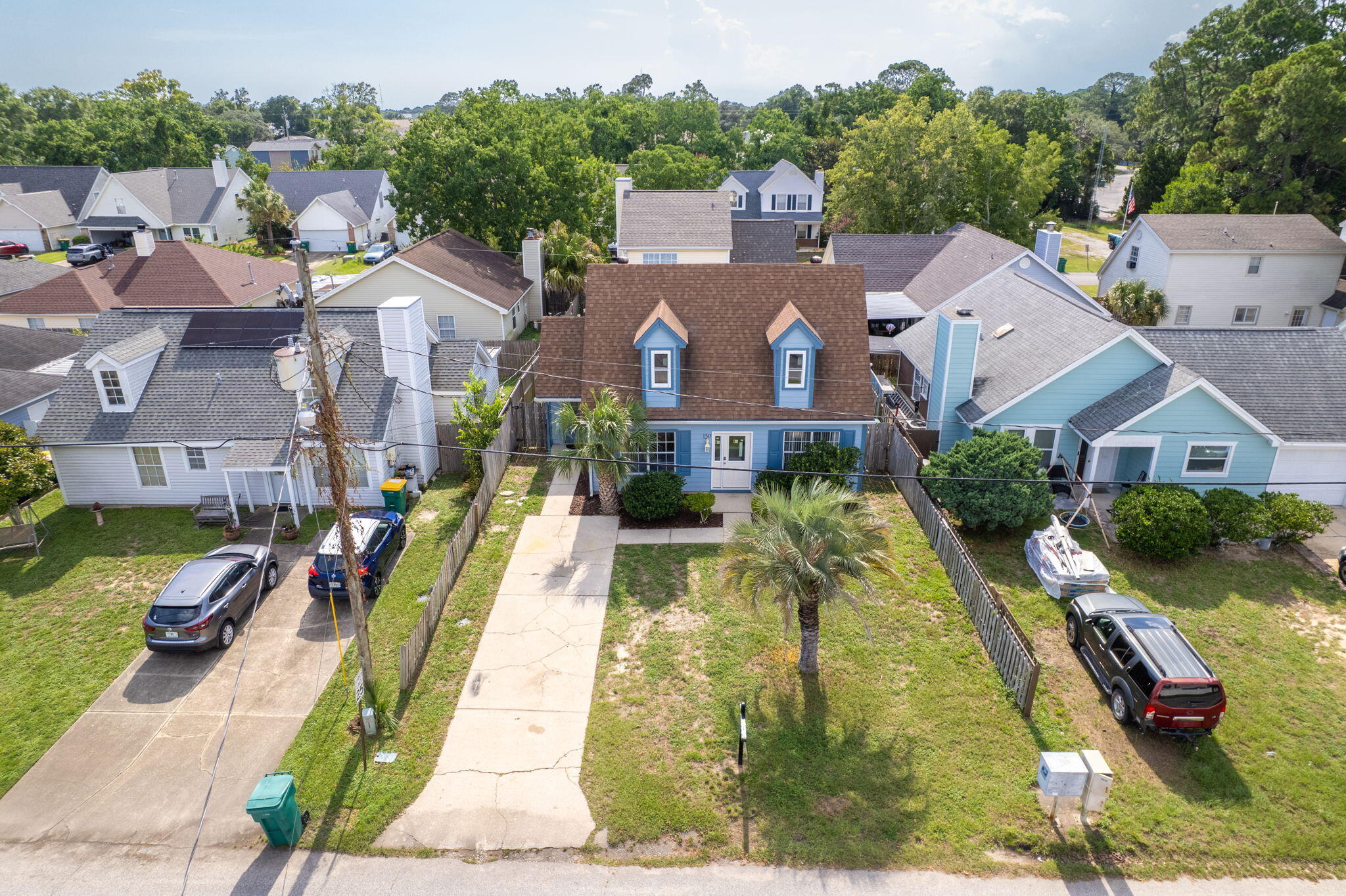 150 Beach Drive Fort Walton Beach, FL 32547 - Photo 49 of 56 an aerial view of a house with a swimming pool