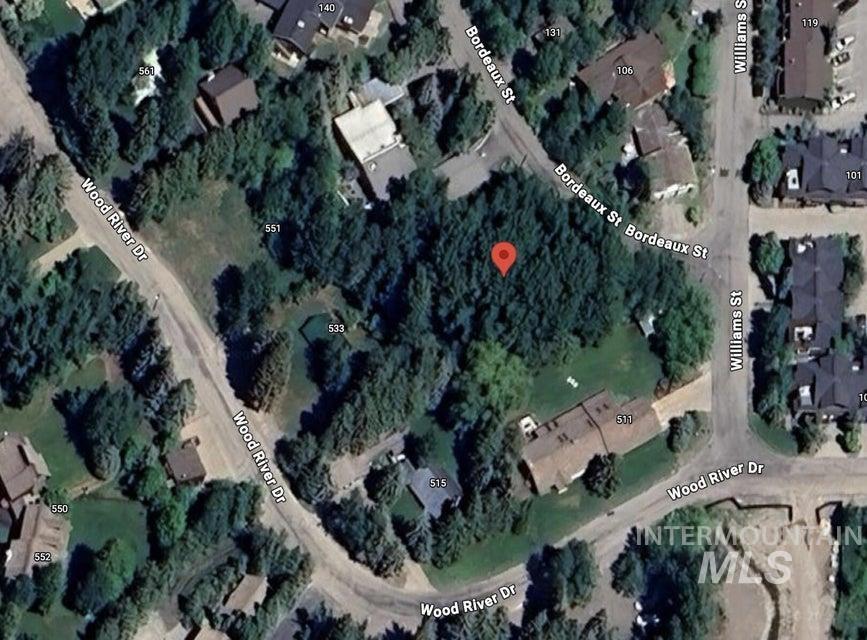 110 Bordeaux Street Ketchum, ID 83340 - Photo 2 of 3 Aerial overview of property's location featuring nearby suburban area