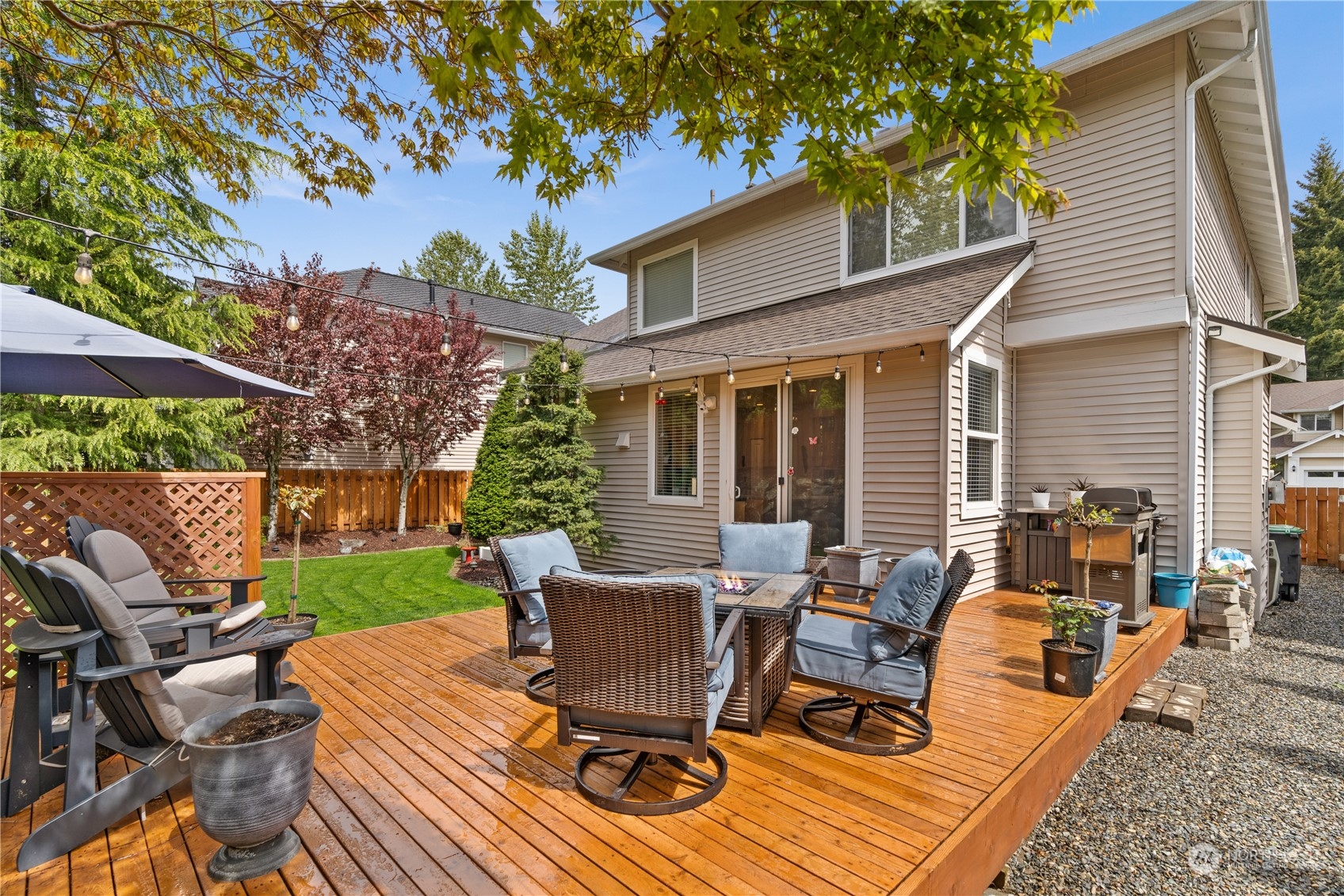 27325 Maple Ridge Way Southeast Maple Valley, WA 98038 - Photo 37 of 40 a view of a house with backyard sitting area and garden