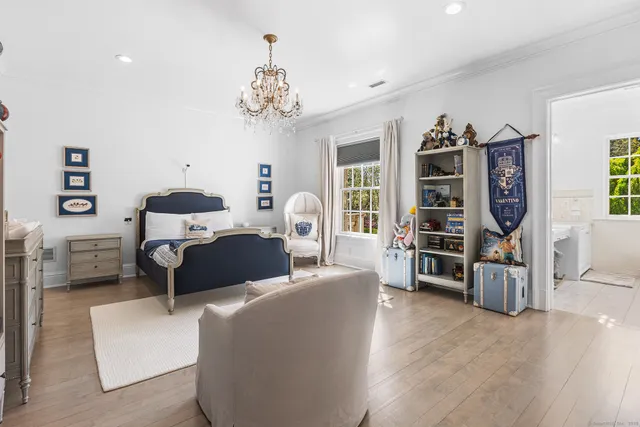 a living room with furniture and decor