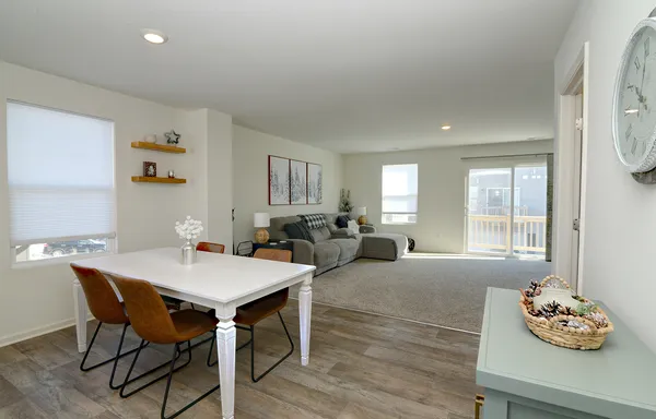 a living room with furniture and window