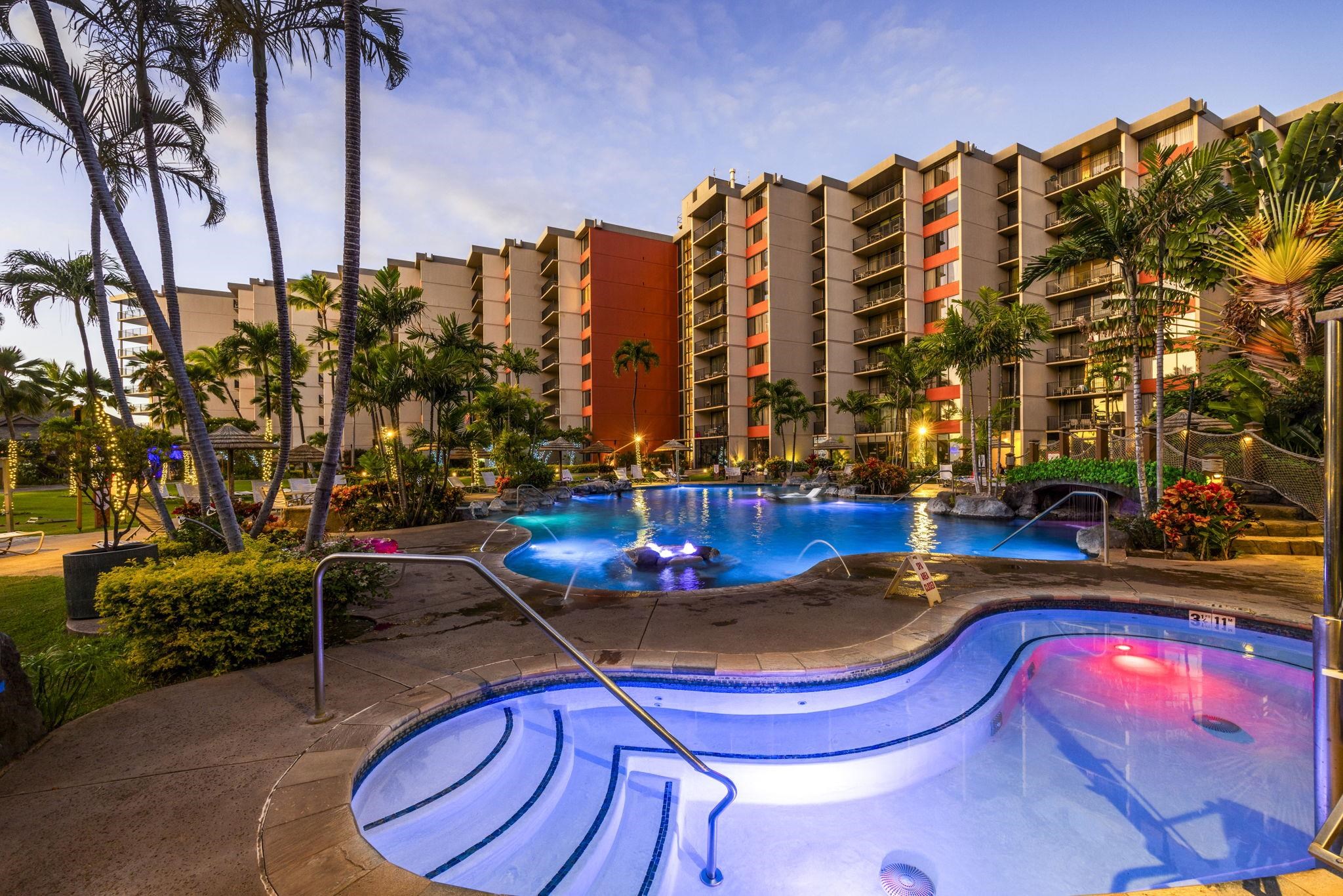 3445 Lower Honoapiilani Road, Unit 516 Lahaina, HI 96761 - Photo 41 of 49 a view of swimming pool with outdoor seating