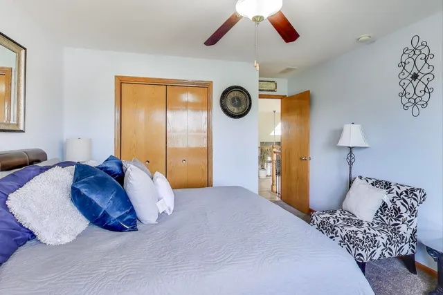 a view of a dining area with furniture