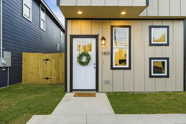 a view of a door of the house