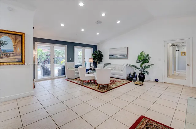 a living room with furniture