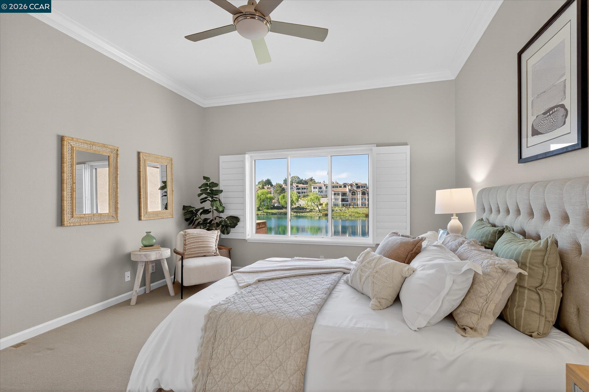 4059 West Lakeshore Drive San Ramon, CA 94582 - Photo 31 of 45 a spacious bedroom with a bed and a large window