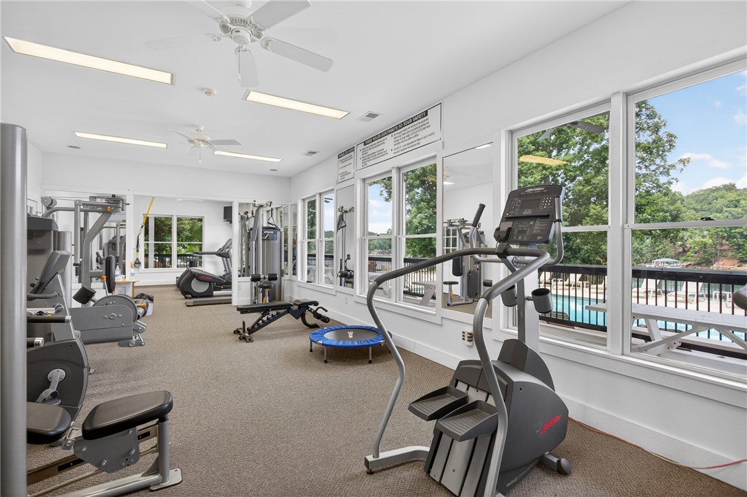 1230 Melton Road, Unit 4 West Union, SC 29696 - Photo 9 of 48 A comprehensive fitness room, well-lit and featuring diverse exercise equipment, provides ample space for active living.