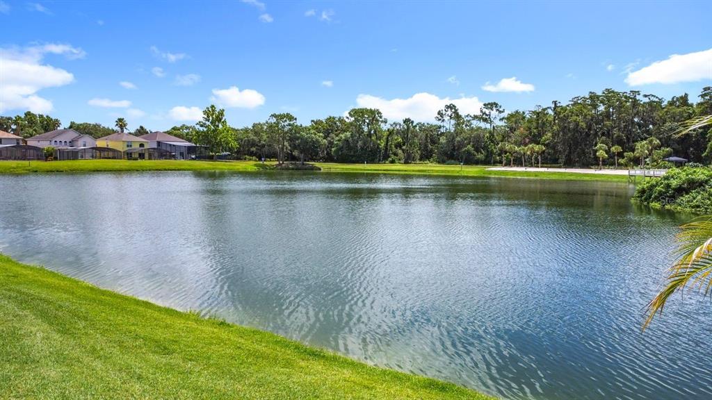 955 Lake Berkley Drive Kissimmee, FL 34746 - Photo 43 of 57 a view of a lake with houses in the background