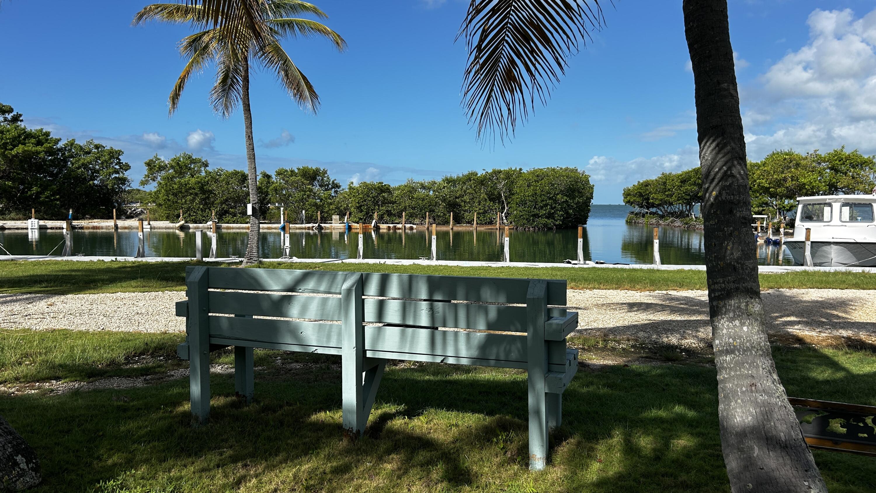 124 South Bay Harbor Drive Key Largo, FL 33037 - Photo 31 of 43 a view of a swimming pool with a garden and patio