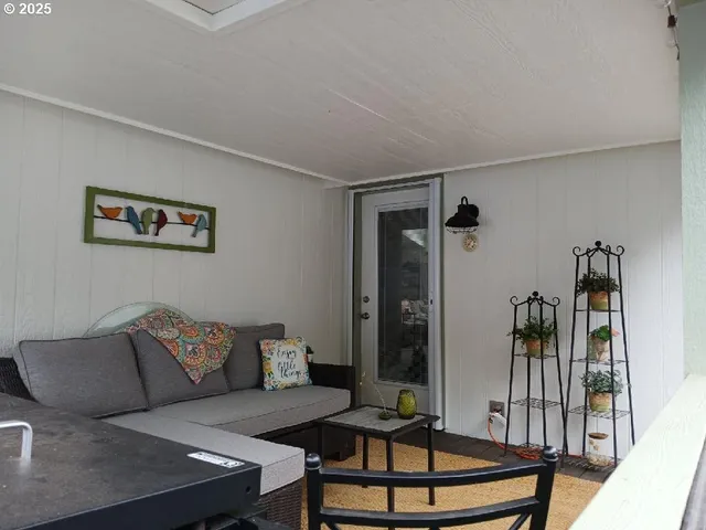 a living room with furniture