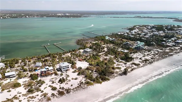 a view of a lake with a city