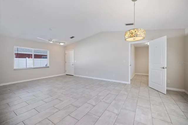 an empty room with a window