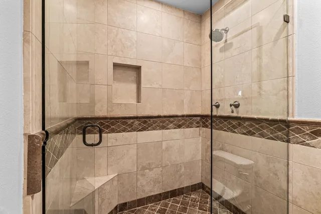 a bathroom with a shower