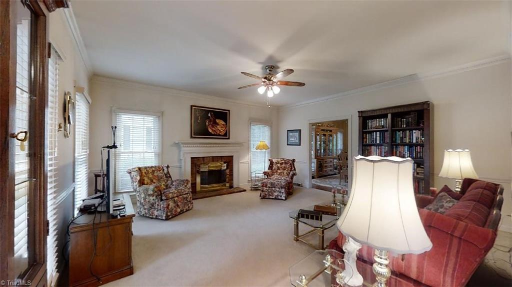 516 Barrett Road Winston-Salem, NC 27104 - Photo 3 of 25 The spacious living room features 9'ceilings, F/P with gas logs, and is just the beginning...