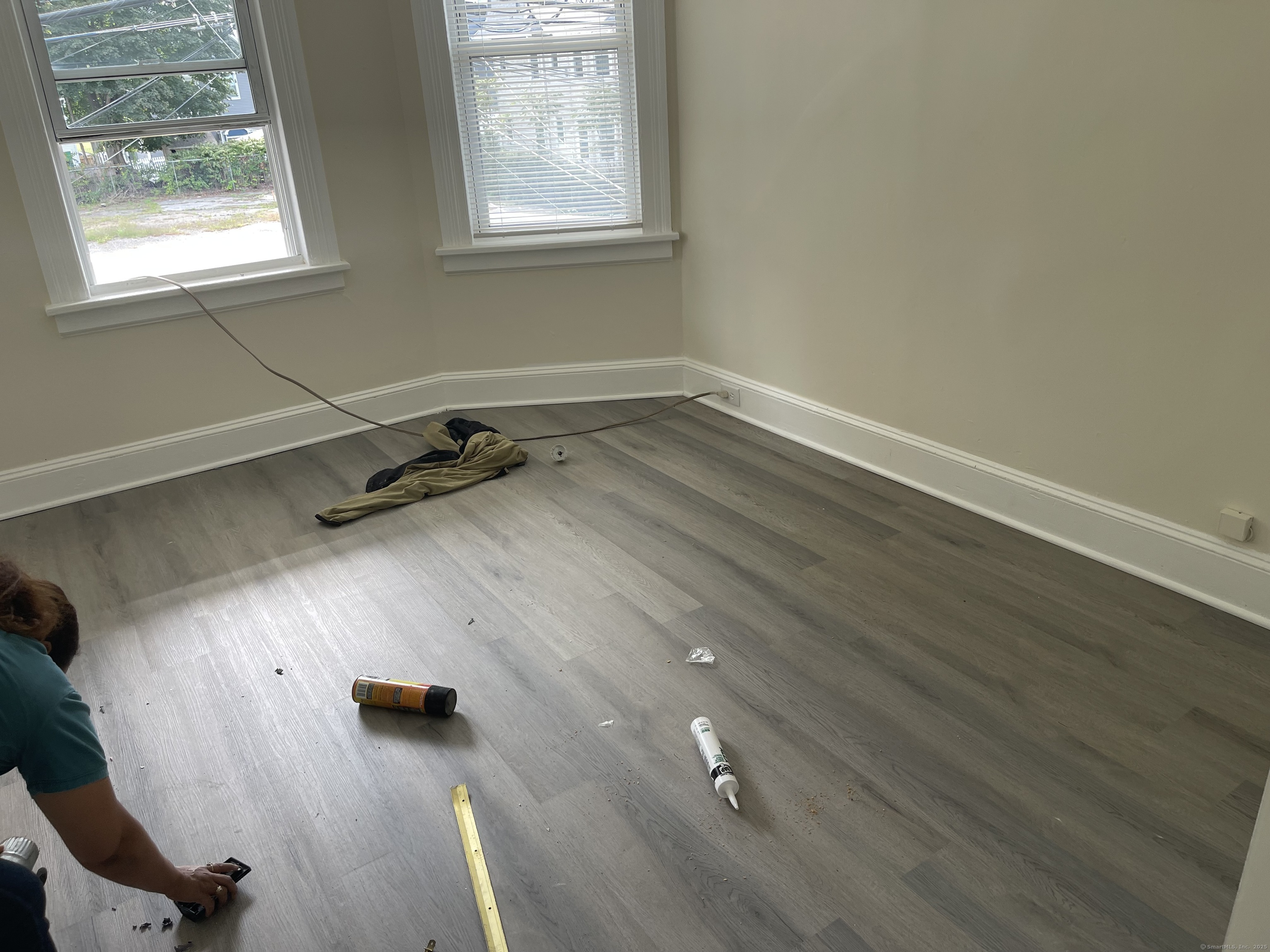 an empty room with a window