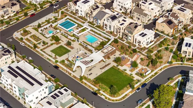 an aerial view of a building