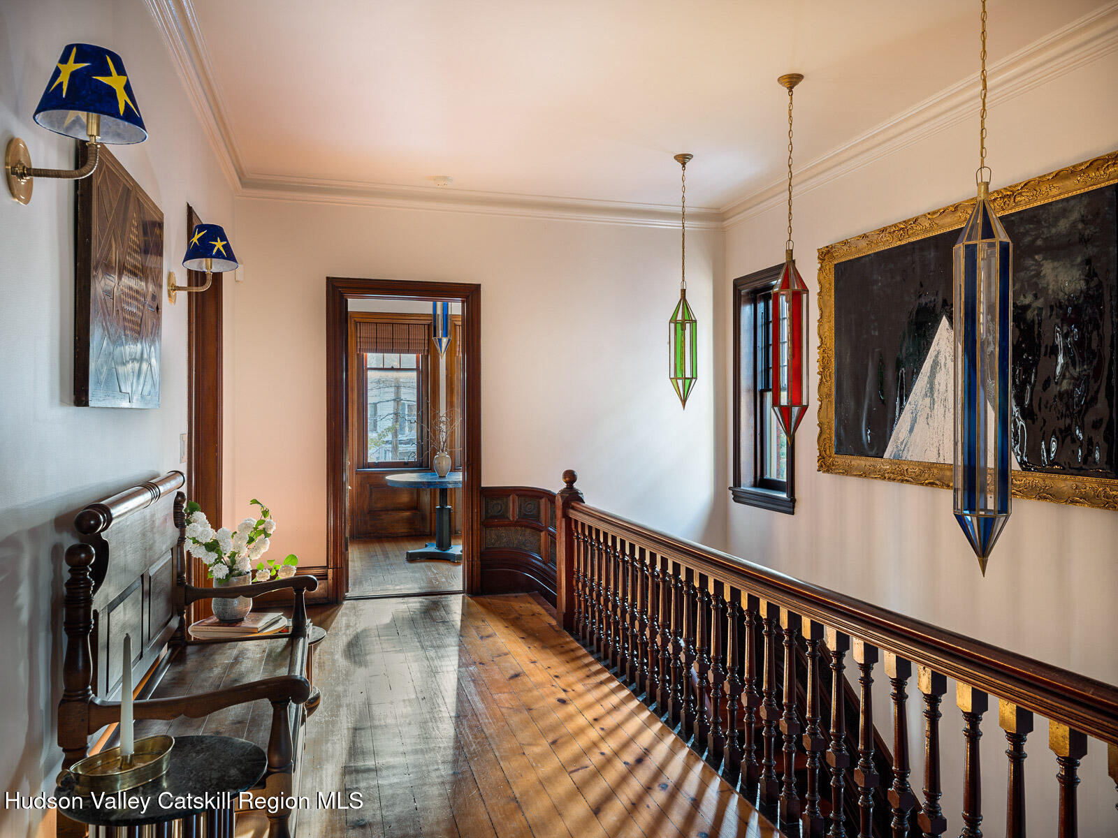 164 Grand Street Newburgh, NY 12550 - Photo 27 of 59 a view of a hallway with wooden floor and stairs