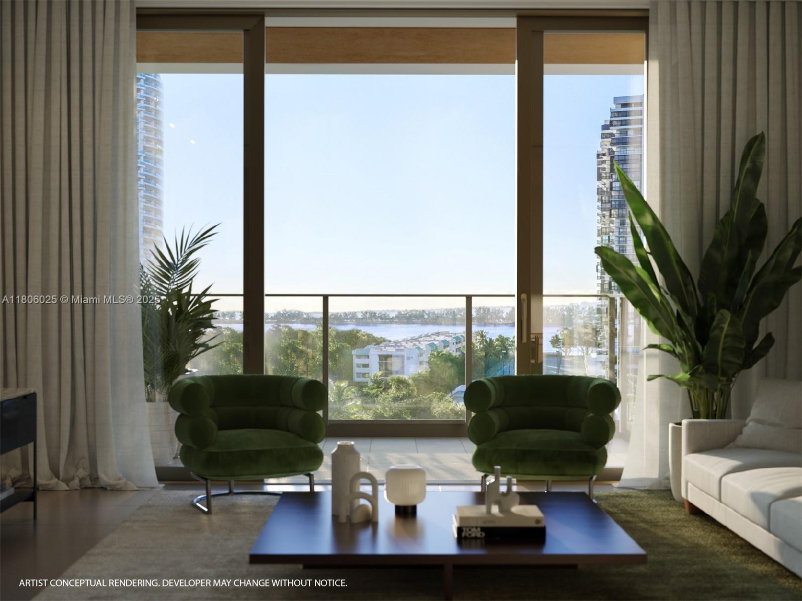 2200 Brickell Avenue, Unit 208 Miami, FL 33129 - Photo 13 of 29 a living room with furniture tv and a large window