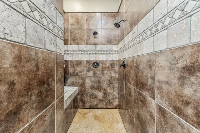 a bathroom with a shower
