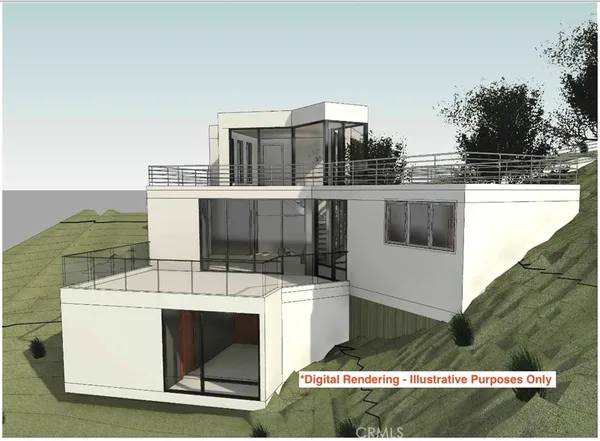 a view of a house with backyard