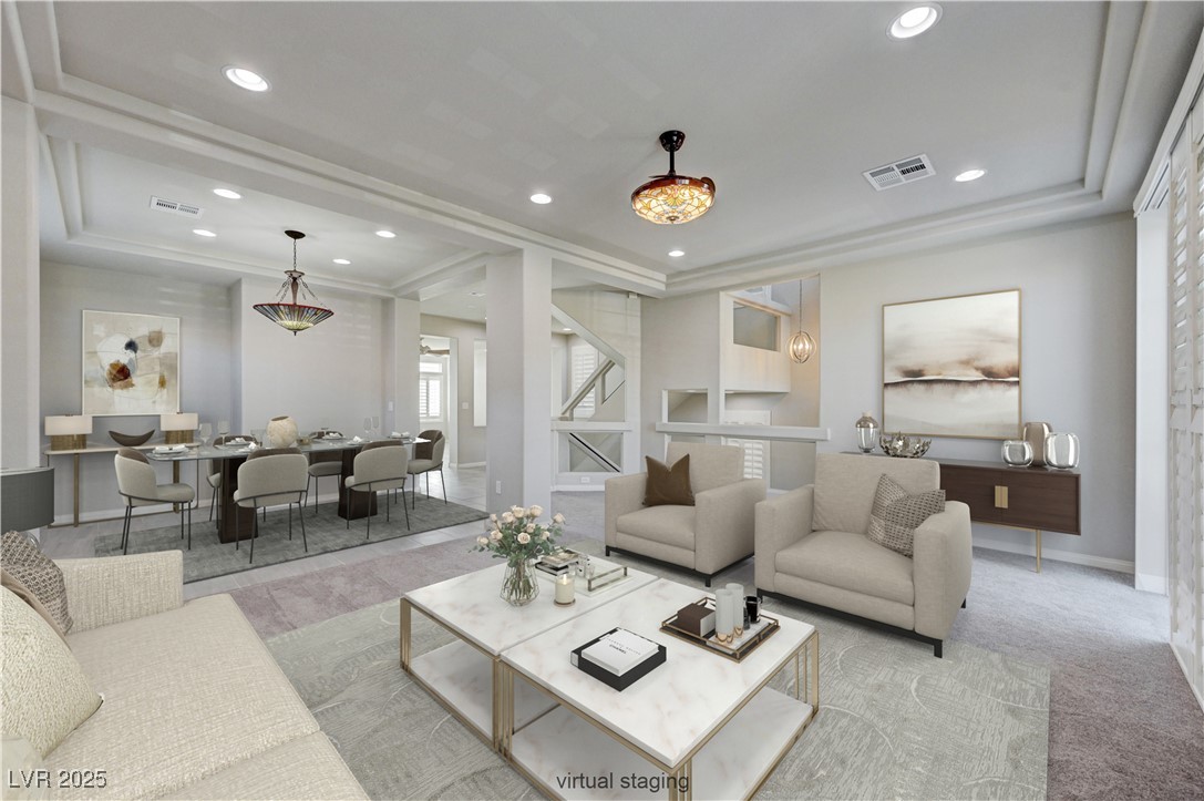 5697 Graystone Ridge Avenue Las Vegas, NV 89141 - Photo 4 of 60 Main level living/dining area, virtually staged