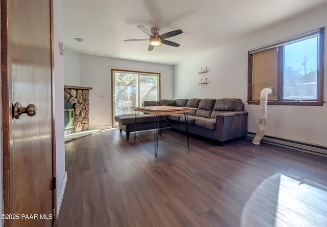 a view of a wooden door and outdoor space