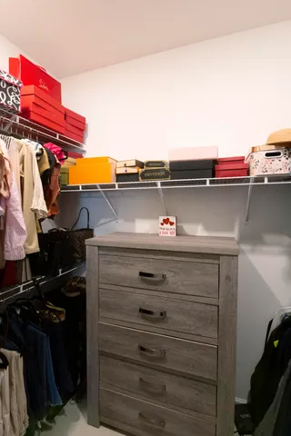 a close view of closet