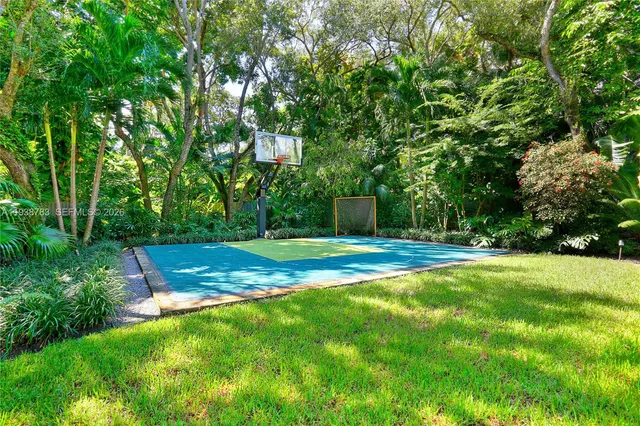 a swimming pool with an outdoor space