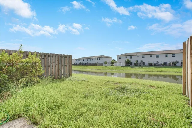 a view of a park with slide