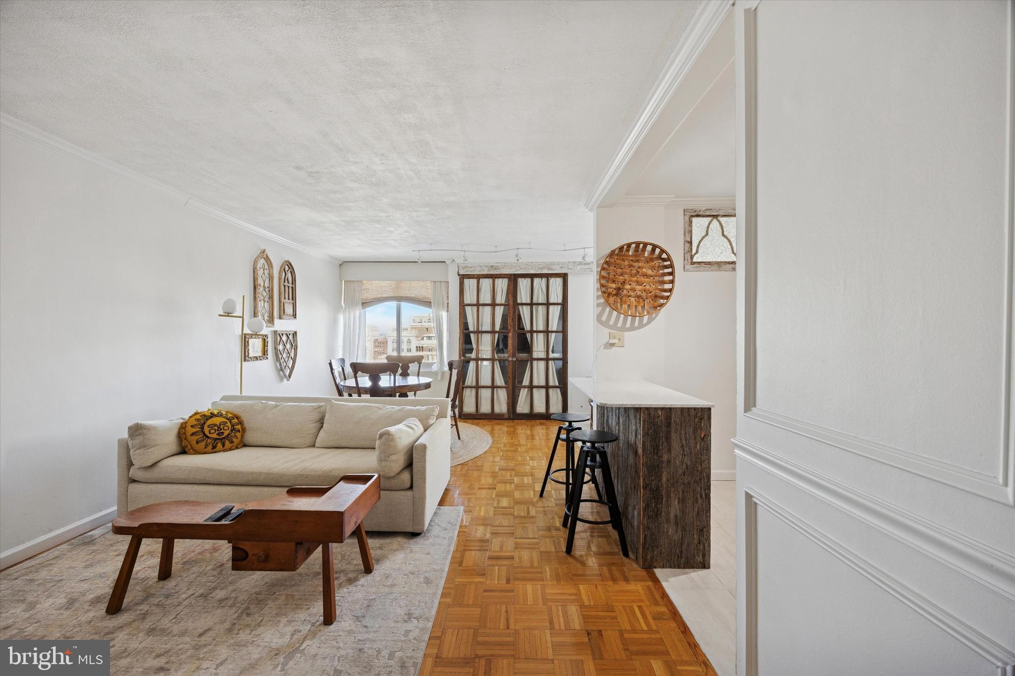 604 South Washington Square, Unit 1806 Philadelphia, PA 19106 - Photo 4 of 23 a living room with furniture and a rug