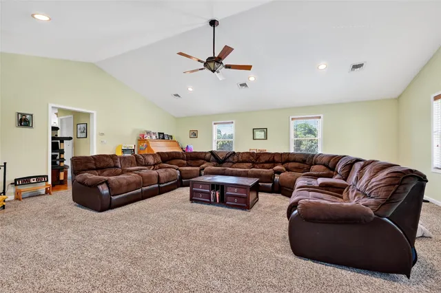 a living room with furniture