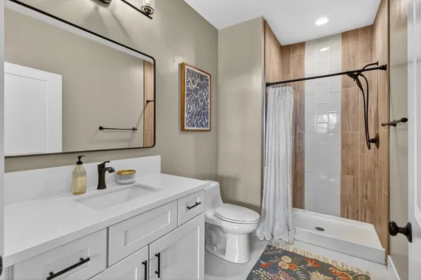 a bathroom with a shower