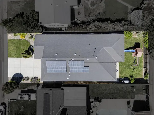 an aerial view of a city