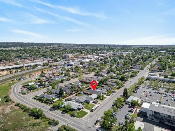 an aerial view of a city