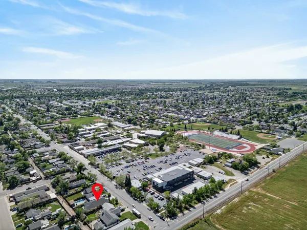 an aerial view of multiple house