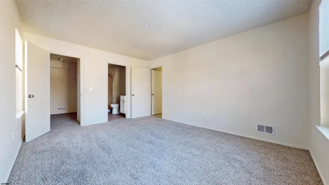 an empty room with closet
