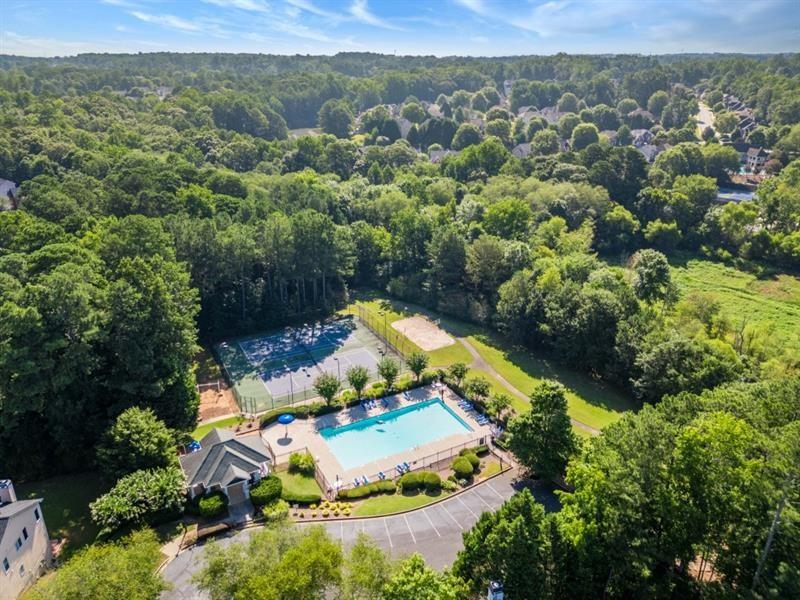1008 Post Horn Run Lawrenceville, GA 30045 - Photo 57 of 64 an aerial view of residential house with outdoor space