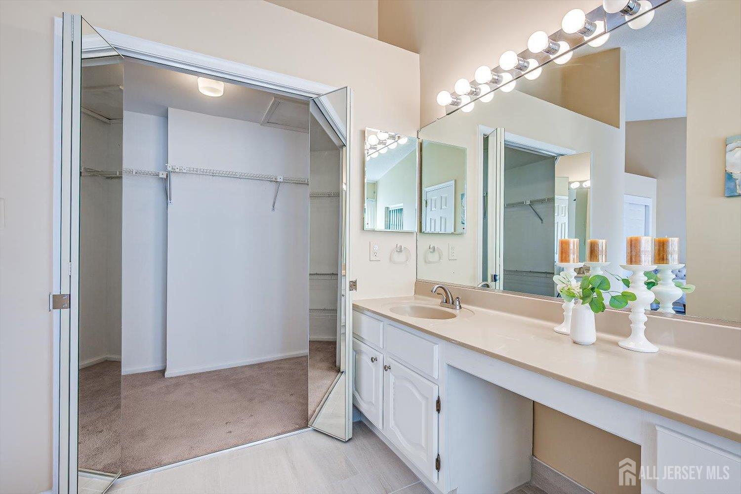52 Springwood Court Princeton, NJ 08540 - Photo 25 of 34 a spacious bathroom with a granite countertop sink a mirror and a shower
