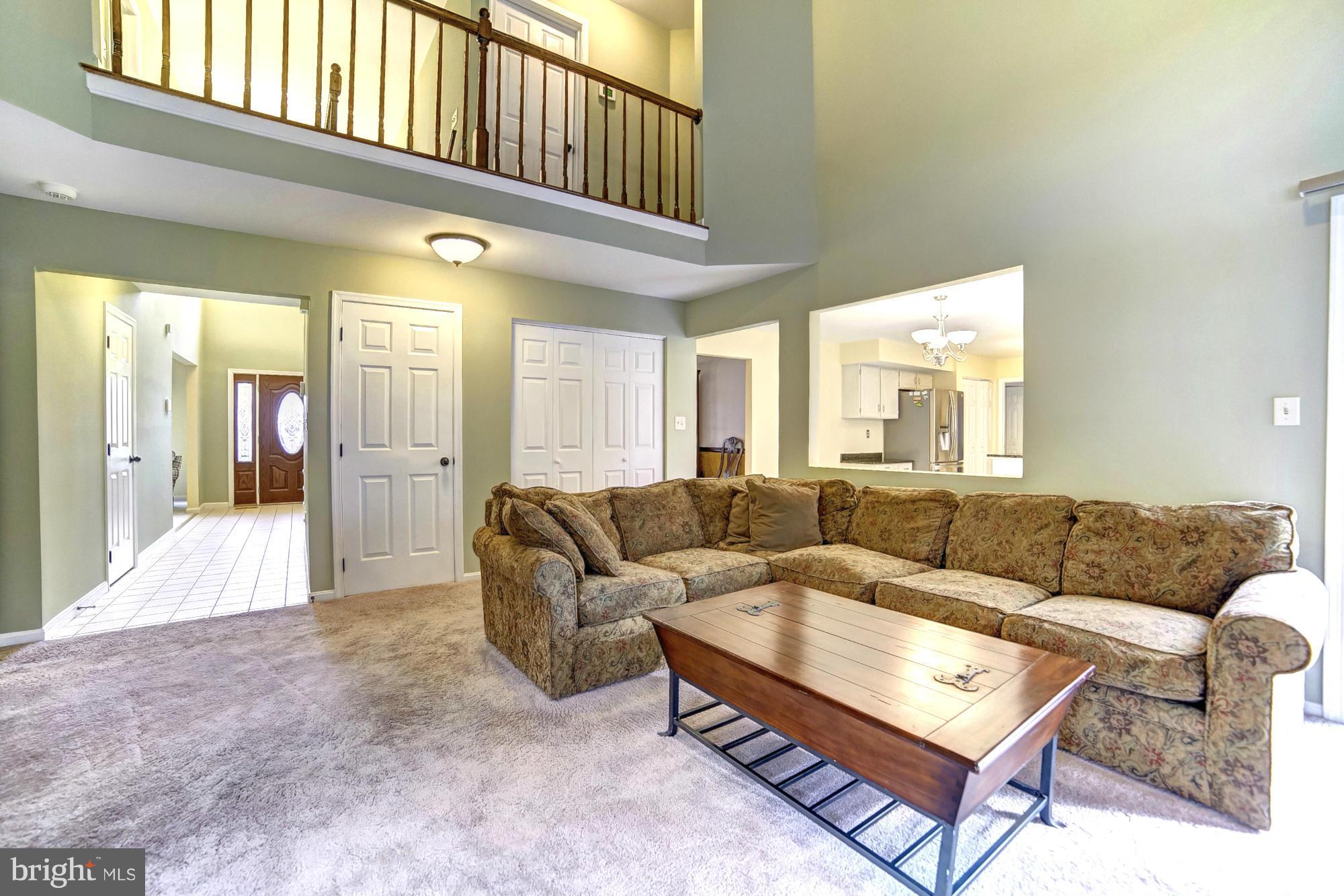 Open Family Room with High Ceilings