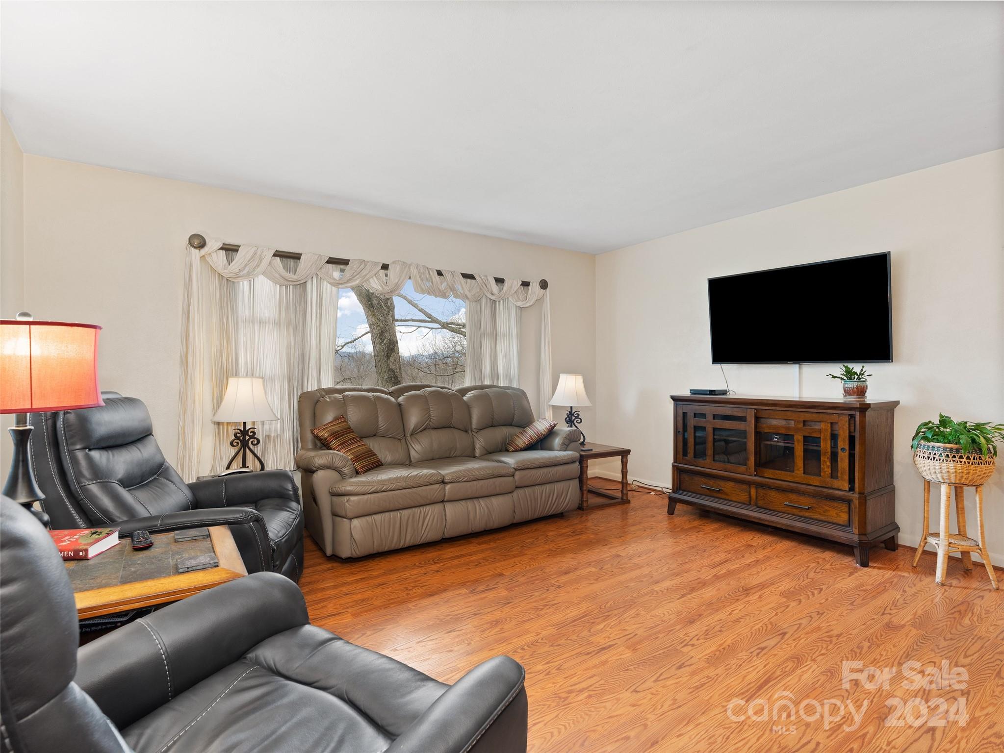 2599 Thickety Road Clyde, NC 28721 - Photo 6 of 30 a living room with furniture and a flat screen tv