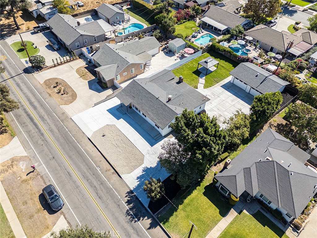 732 East Foothill Boulevard Glendora, CA 91741 - Photo 50 of 61 an aerial view of residential house with outdoor space and swimming pool
