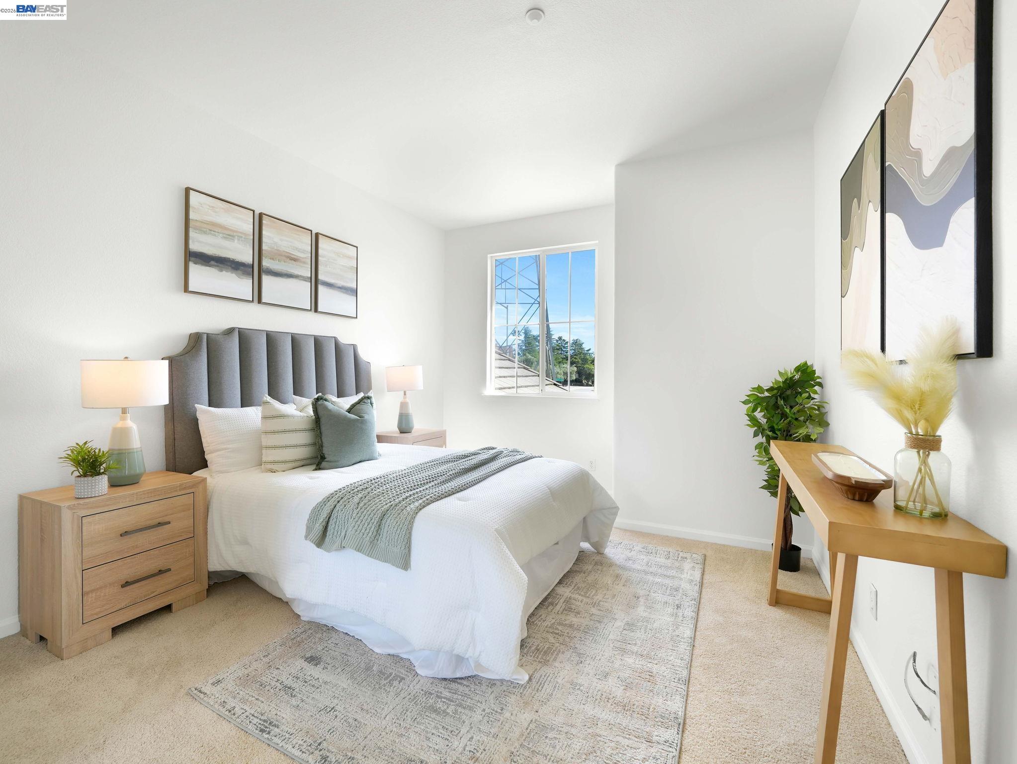11 Meadows Court Fremont, CA 94539 - Photo 33 of 69 a bedroom with a bed and a potted plant