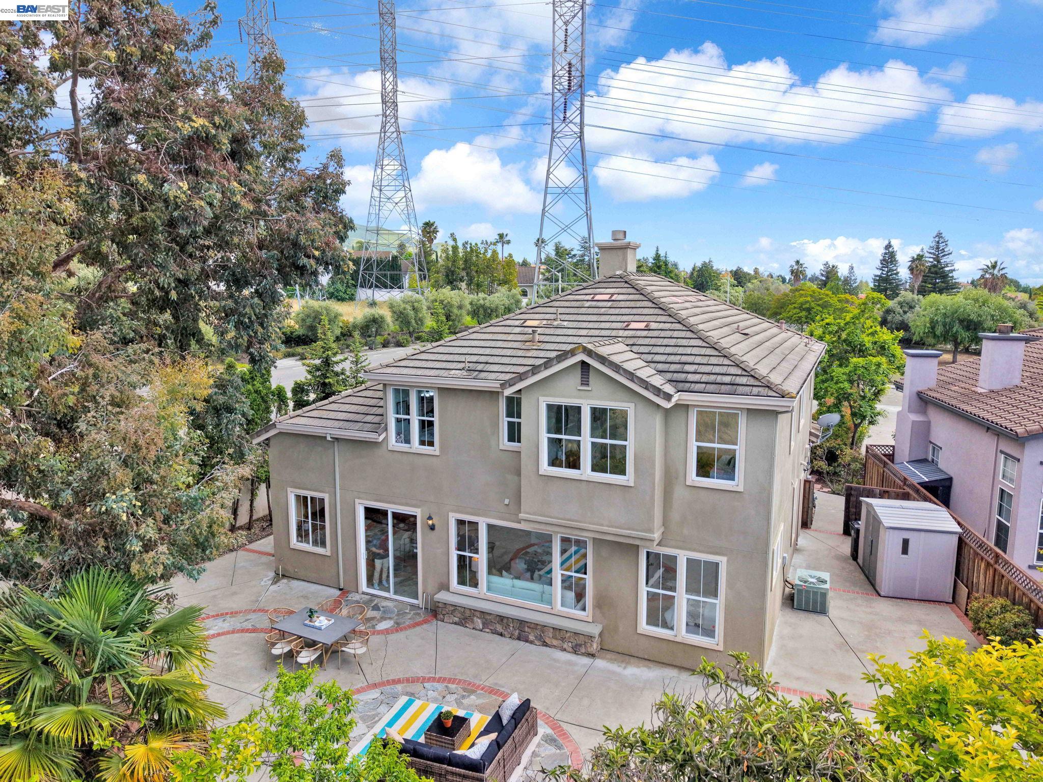 11 Meadows Court Fremont, CA 94539 - Photo 57 of 69 a aerial view of a house with a yard and potted plants