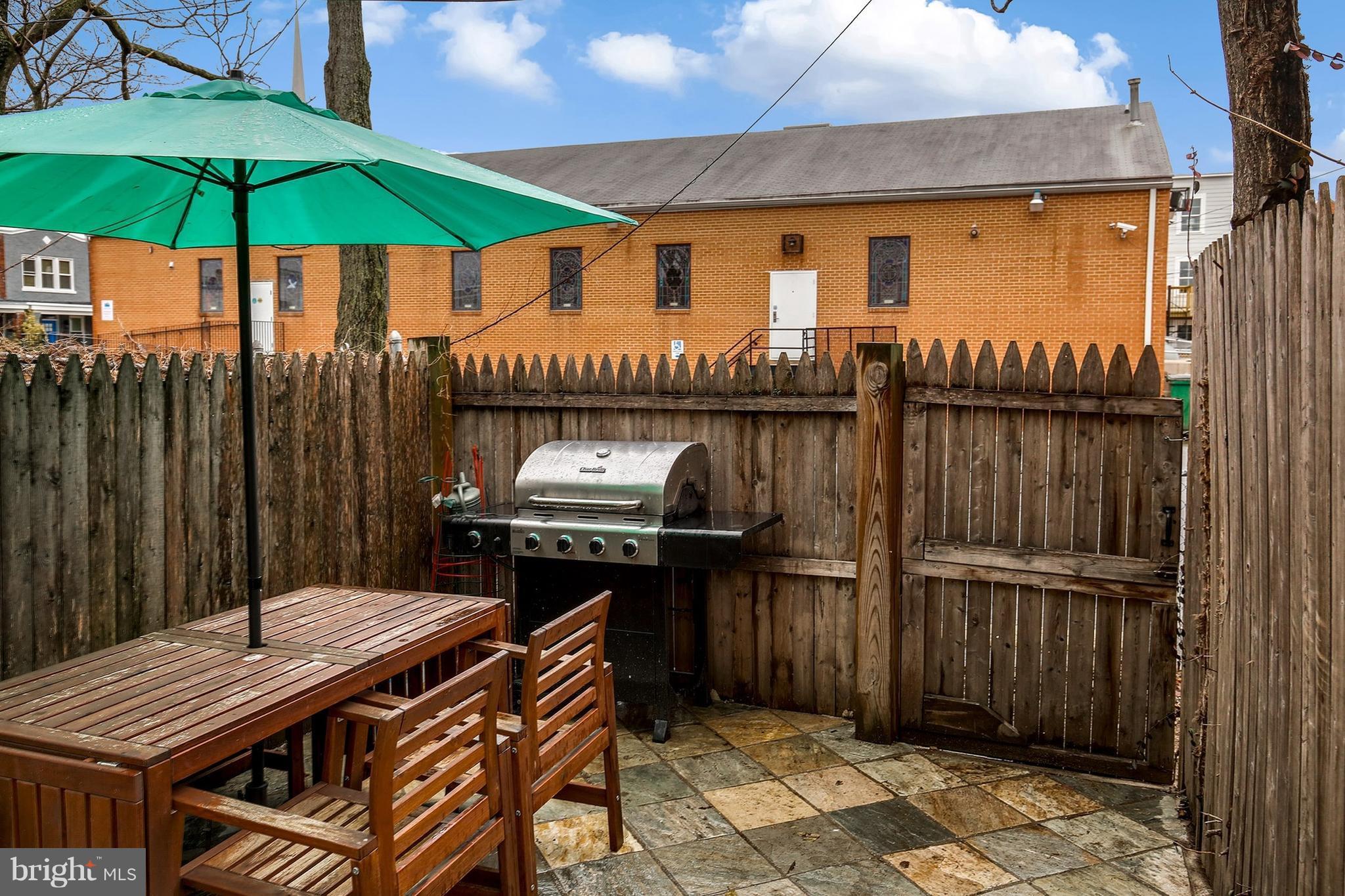 714 19th Street Northeast Washington, DC 20002 - Photo 27 of 27 a view of a patio with a table and chairs under an umbrella