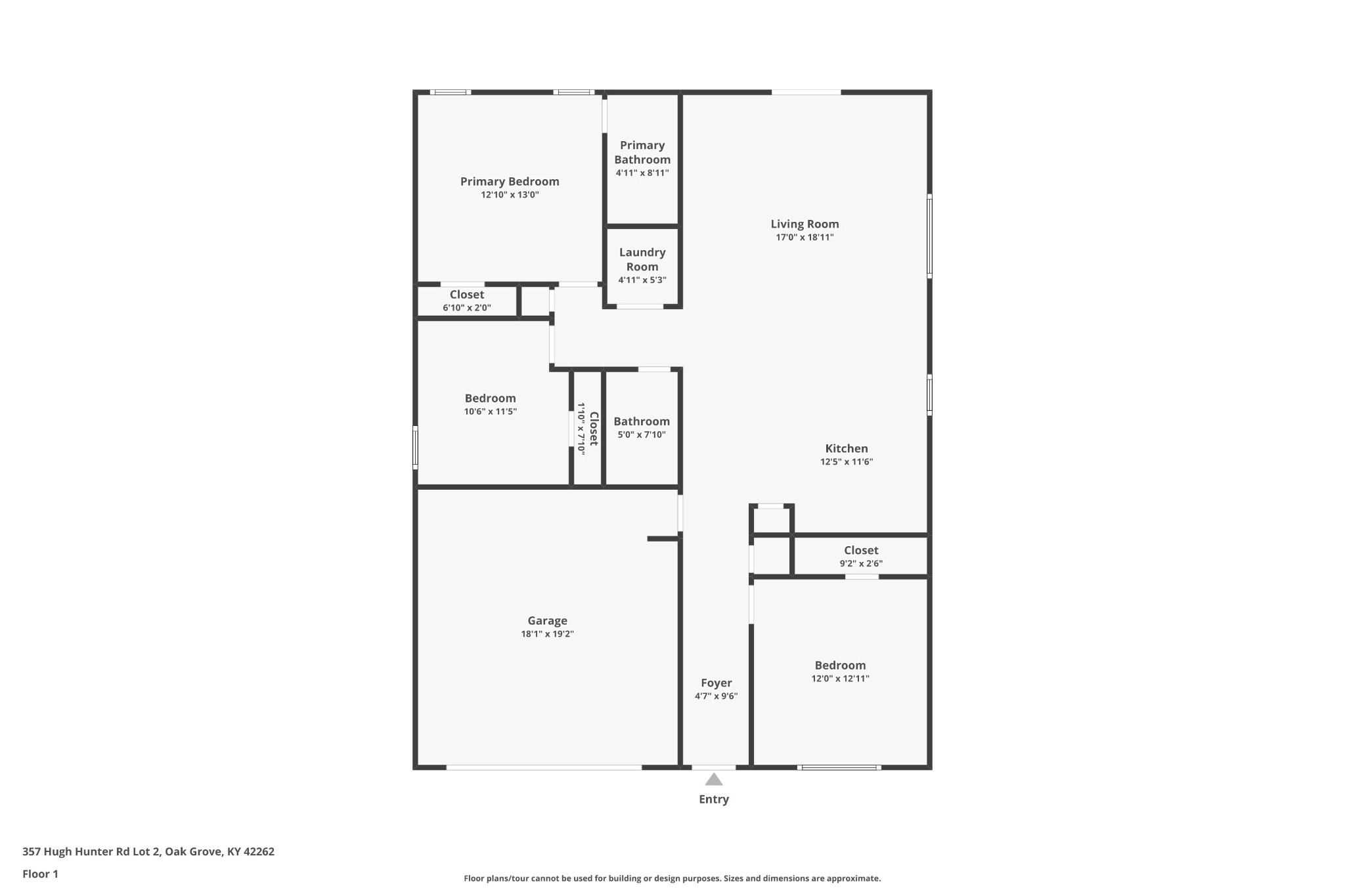 357 Hugh Hunter Road Oak Grove, KY 42262 - Photo 41 of 43 a picture of a floor plan