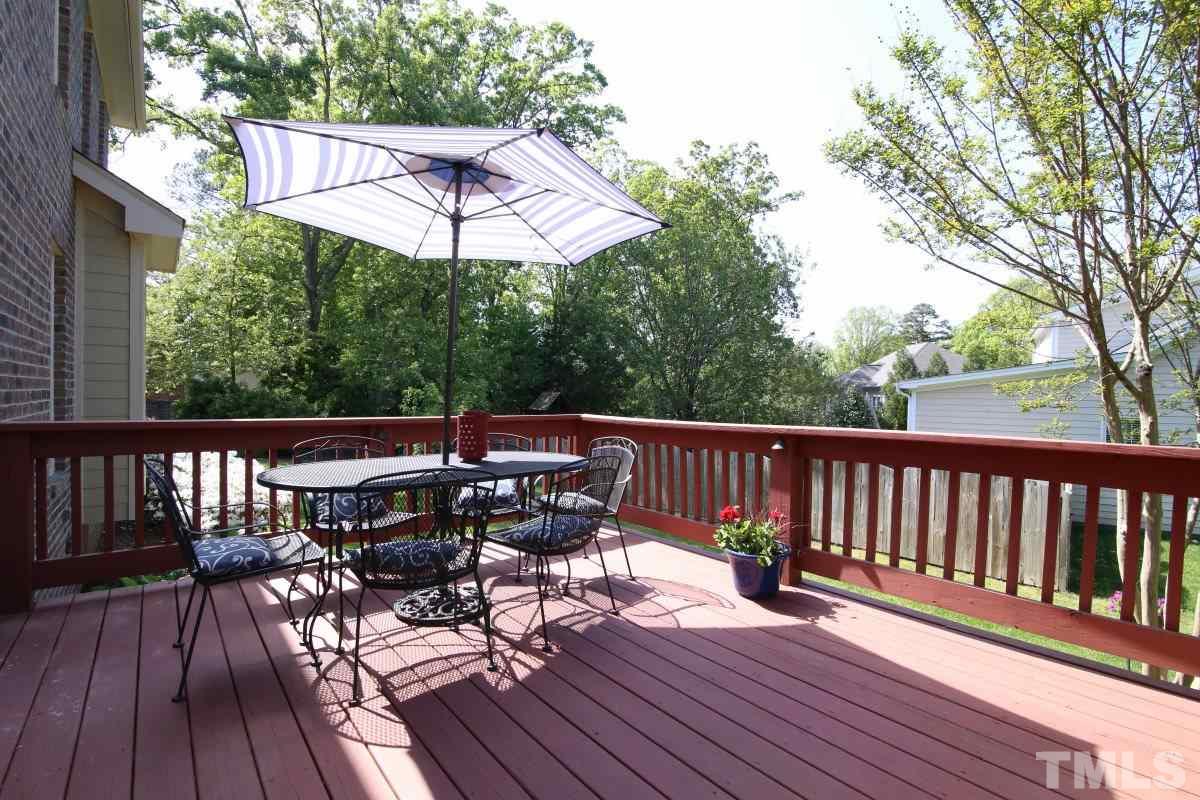 502 Shelley Road Raleigh, NC 27609 - Photo 21 of 25 a view of a deck with furniture and wooden floor